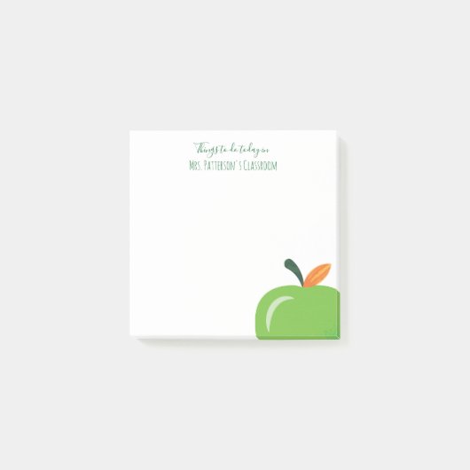 Groene Apple Moderne Leraar Kleine Post-It Notitie Post-it® Notes (Voorkant)