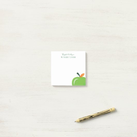 Groene Apple Moderne Leraar Kleine Post-It Notitie Post-it® Notes (Op bureau)