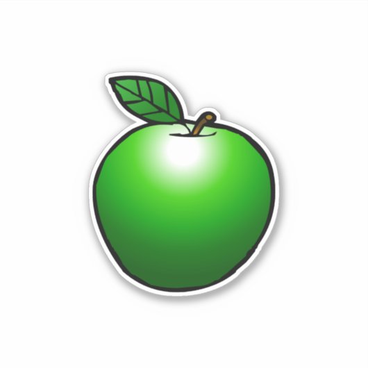 Groene Apple op maat gesneden vinyl sticker (Voorkant)