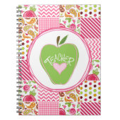 Groene Apple & Patchwork Teacher Notebook Notitieboek (Voorkant)