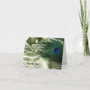 Groene Apple Peacock nog steeds bruiloft Dank je w Bedankkaart