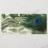 Groene Apple Peacock Sill Life Wedding Program Programmakaart (Voorkant)
