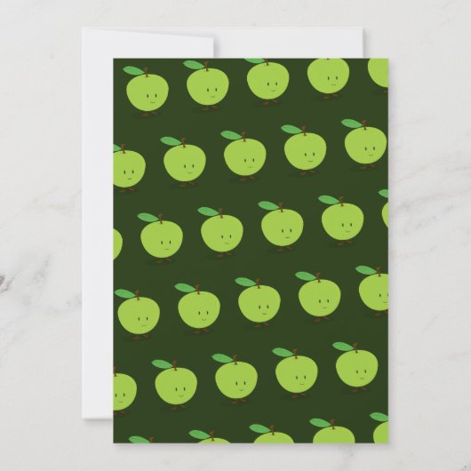 Groene Apple Pick Birthday Party van kind Kaart (Achterkant)