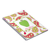 Groene Apple Pink & Groene Paisley Teacher Noteboo Notitieboek (Rechterzijde)