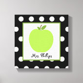 Groene Apple Polka Dot Verpakt Canvas Voor Leraar Afdruk (Voorkant)