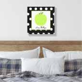 Groene Apple Polka Dot Verpakt Canvas Voor Leraar Afdruk (Insitu (Slaapkamer))
