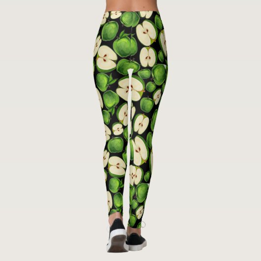Groene Apple Print Leggings (Achterkant)