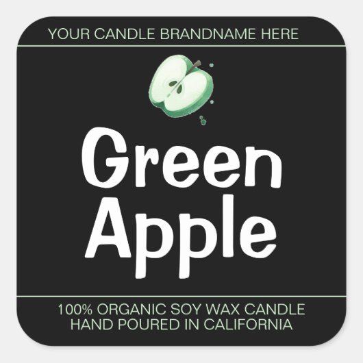 Groene Apple Schattige Symbool Sojakaarsen Labels  (Voorkant)