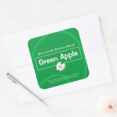 Groene Apple Schattigee Stijl Moderne Sojakaarsen  Vierkante Sticker (Envelop)