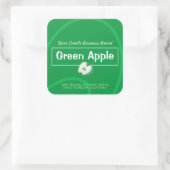Groene Apple Schattigee Stijl Moderne Sojakaarsen  Vierkante Sticker (Tas)