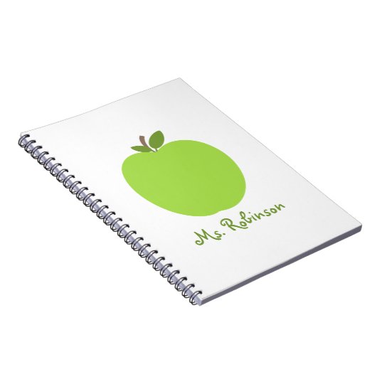 Groene Apple Spiral notebook voor leraren Notitieboek (Rechterzijde)