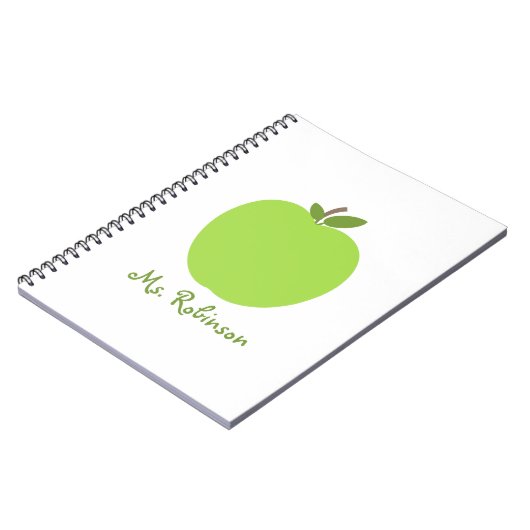 Groene Apple Spiral notebook voor leraren Notitieboek (Linkerzijde)