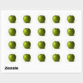 Groene Apple-stokje Ronde Sticker (Vel)