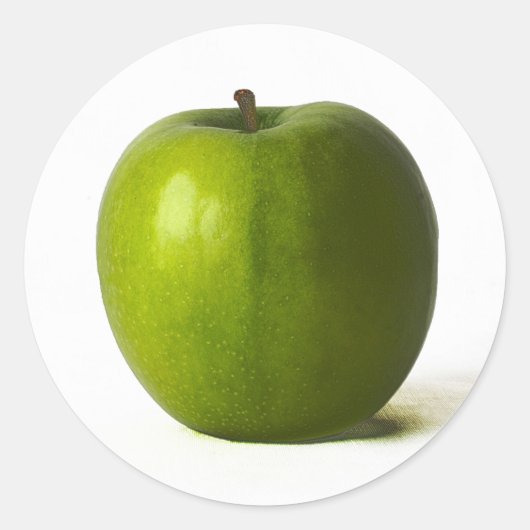 Groene Apple-stokje Ronde Sticker (Voorkant)