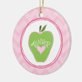 Groene Apple & Zigzag Teacher Ornament (Links)