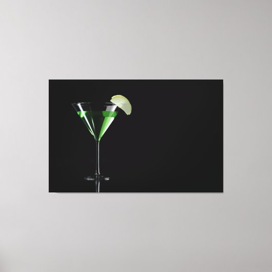 Groene appletini-cocktail met appel canvas afdruk (Voorkant)