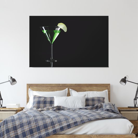 Groene appletini-cocktail met appel canvas afdruk (Insitu (Slaapkamer))