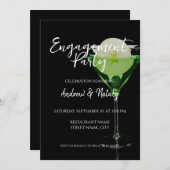 Groene appletini cocktail met plak appel kaart (Voorkant / Achterkant)