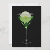 Groene appletini cocktail met plakje appel kaart (Achterkant)