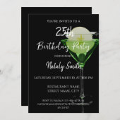 Groene appletini cocktail met plakje appel kaart (Voorkant / Achterkant)