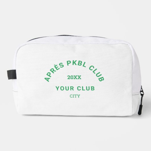 Groene Après PKBL Club Crest Monogram Pickleball Toilettasje (Voorkant)