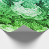 Groene Aqua Blue Floral Toile Botanical Decoupage Cadeaupapier (Hoek)