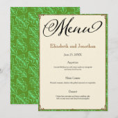 Groene Aqua Bruin Land Bruiloft Receptie Menu Kaart (Voorkant / Achterkant)