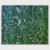 Groene aqua damascus abstract wervelt koel patroon cadeaupapier (Vlak)