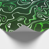 Groene aqua damascus abstract wervelt koel patroon cadeaupapier (Hoek)