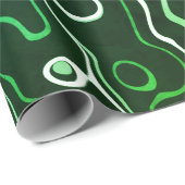 Groene aqua damascus abstract wervelt koel patroon cadeaupapier (Rol Hoek)