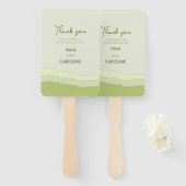 Groene Aqua Gradient Pastel Wedding Favorieten Mod Handwaaier (Voorkant en achterkant)