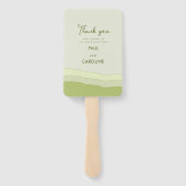 Groene Aqua Gradient Pastel Wedding Favorieten Mod Handwaaier (Achterkant)