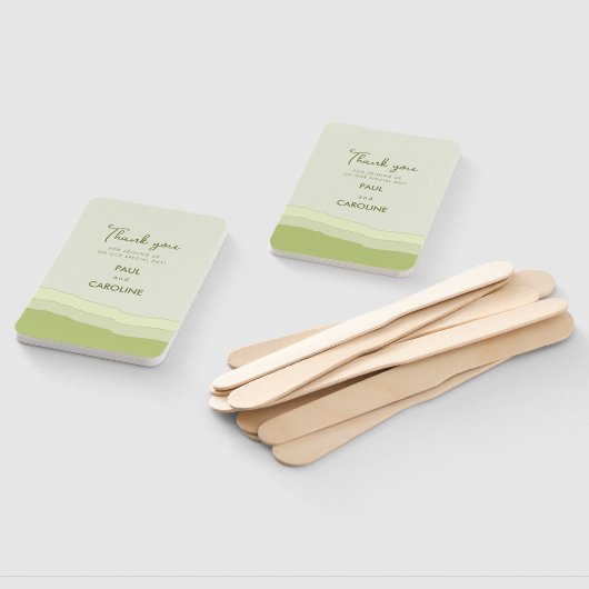 Groene Aqua Gradient Pastel Wedding Favorieten Mod Handwaaier (Niet-gemonteerd)