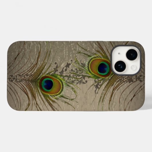 groene Aqua Peacock Feathers Case-Mate iPhone Case (Achterkant (horizontaal))