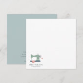 GROENE AQUA PINK SEWWING MACHINE TAILOR BUSINESS NOTITIEKAARTJE (Voorkant / Achterkant)