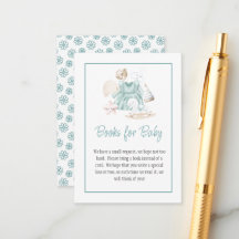 Groene Aquarel Baby Meisje Boeken voor Baby Kaart
