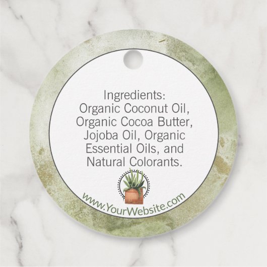 Groene Aquarel Bad en Lichaam Hanglabels 🧼 Bedankjes Labels (Achterkant)