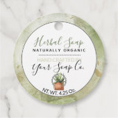 Groene Aquarel Bad- en Lichaamshanglabels 🧼 Bedankjes Labels (Voorkant)