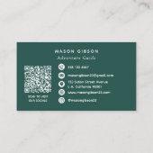 Groene Aquarel Berg Avontuur Gids Qr Code Visitekaartje (Achterkant)