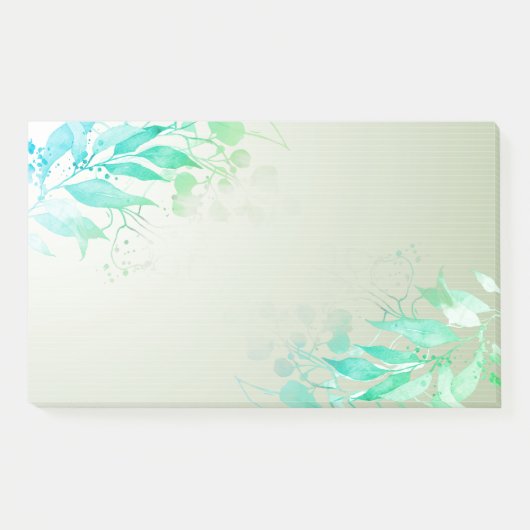 Groene Aquarel Bladeren Bloemen Botanische Bruilof Post-it® Notes (Voorkant)