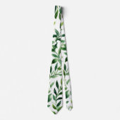 Groene Aquarel Bladeren Stropdas (Voorkant)