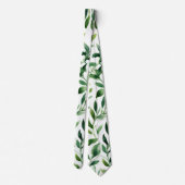 Groene Aquarel Bladeren Stropdas (Achterkant)