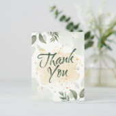 Groene aquarel bloem briefkaart (Staand voorkant)