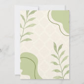 Groene Aquarel Bloem Bruiloft Uitnodiging (Achterkant)