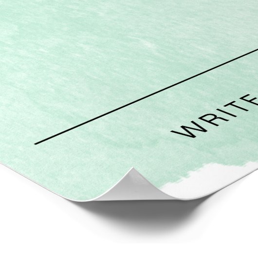 groene aquarel brengt uw stem Baby Naam stemmen Poster (Hoek)