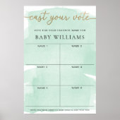 groene aquarel brengt uw stem Baby Naam stemmen Poster (Voorkant)