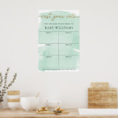 groene aquarel brengt uw stem Baby Naam stemmen Poster (Keuken)