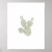 Groene aquarel cactus poster (Voorkant)