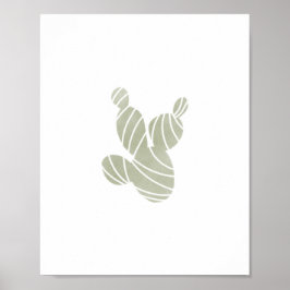 Groene aquarel cactus poster