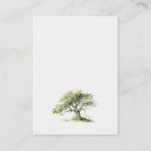 Groene Aquarel Eikenboom Boeken Voor Babyfeestje Informatiekaartje (Achterkant)